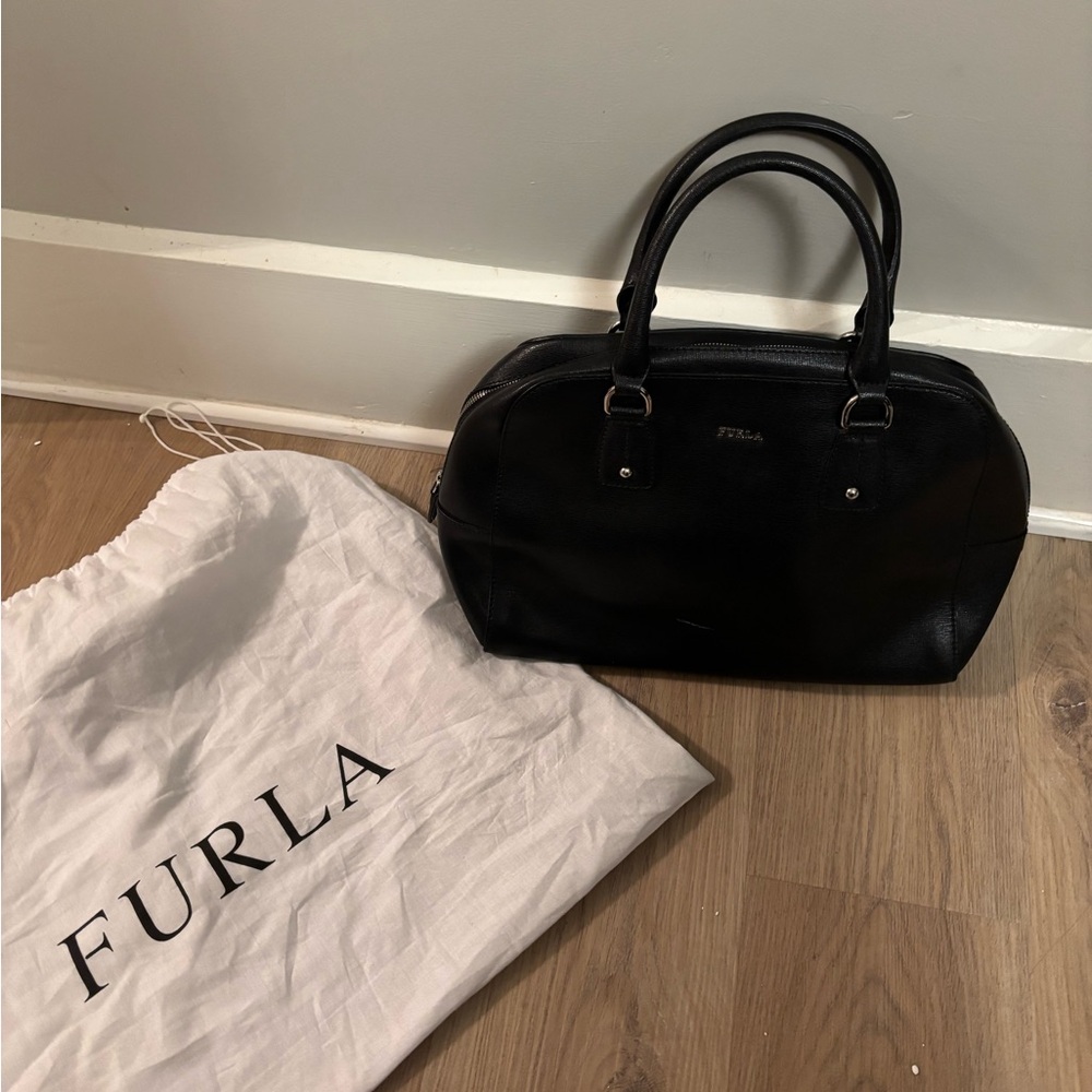 Black Furla Satchel Bag